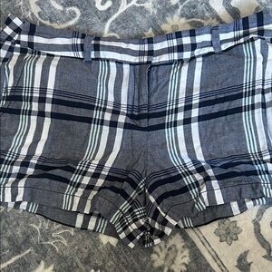 Plaid Women's Loft Shorts in Blue and White